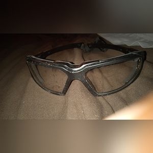 Black safety glasses with strap